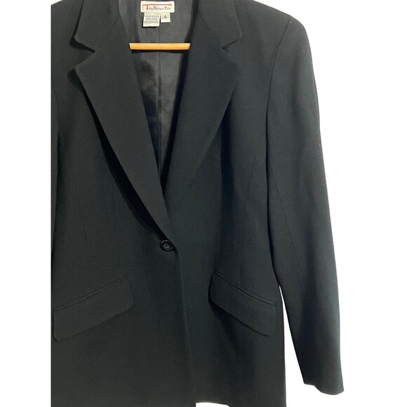 Talbots Women Black Wool Blazer & Pants Suit Set Size 4 Professional Office Goth - Picture 13 of 16